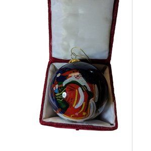 INSIDE REVERSE HAND PAINTED GLASS ORNAMENT Santa 3” ORNAMENT UNBRANDED